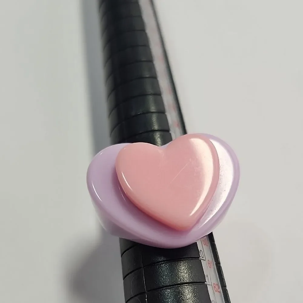 I Heart Party Purple and Pink Ring by Sparklemuse Size 8
